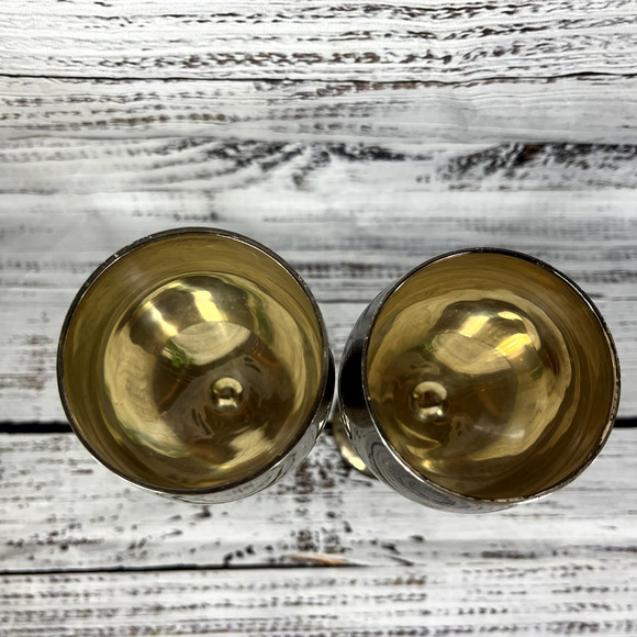 Set of 2 Landes Quality Silver Plated Goblets Vintage Wedding Dinner Christmas - Picture 4 of 8